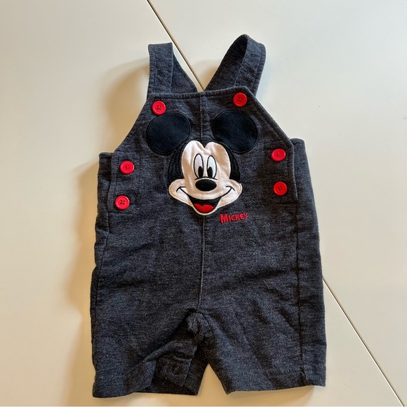 3 for $30 Disney Baby Mickey Mouse Soft Overalls Sz 3m - Picture 1 of 3